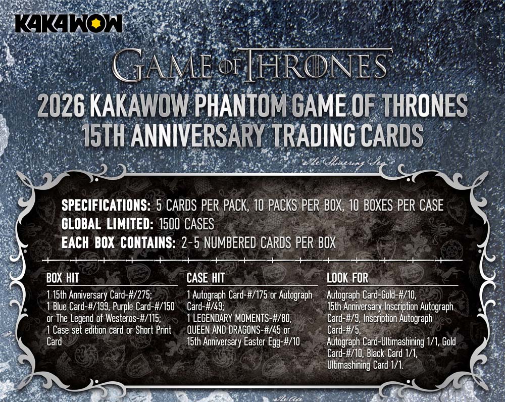 Kakawow PHANTOM Game of Thrones 15th Anniversary Trading Cards Hobby Box