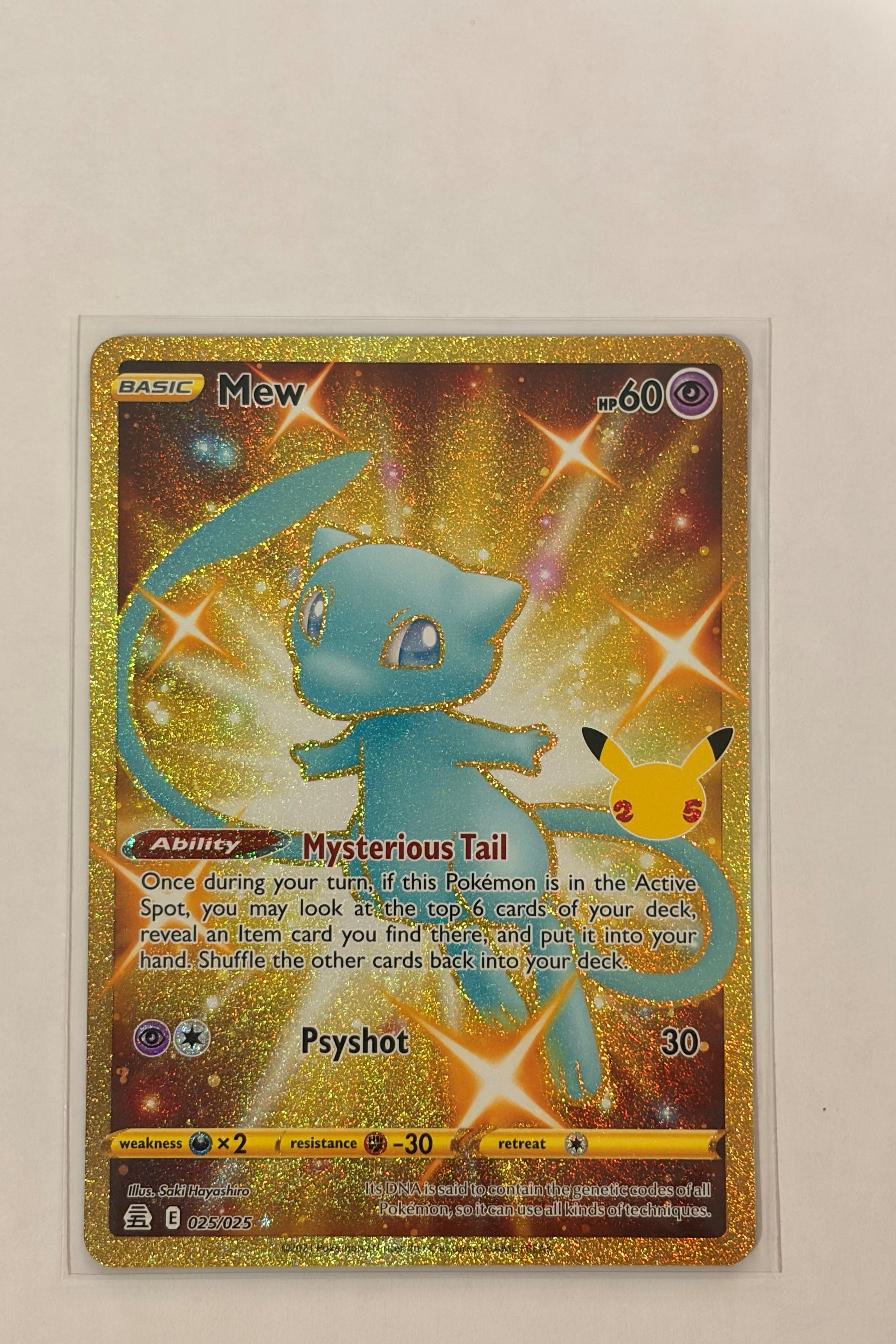 Mew 025/025 Secret Rare Celebrations 25th Anniversary Gold NM