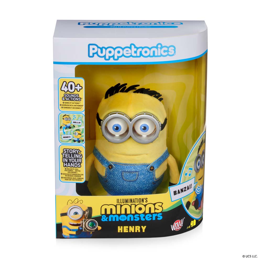 Minions & Monsters Palm Puppetronic Henry retail box front on white