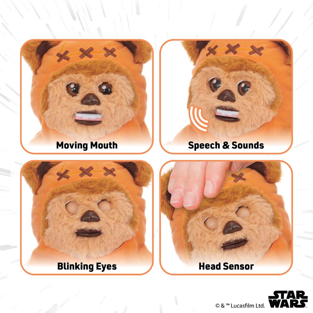 Star Wars Wicket Palm Puppetronic features: moving mouth, speech and sounds, blinking eyes and head sensor