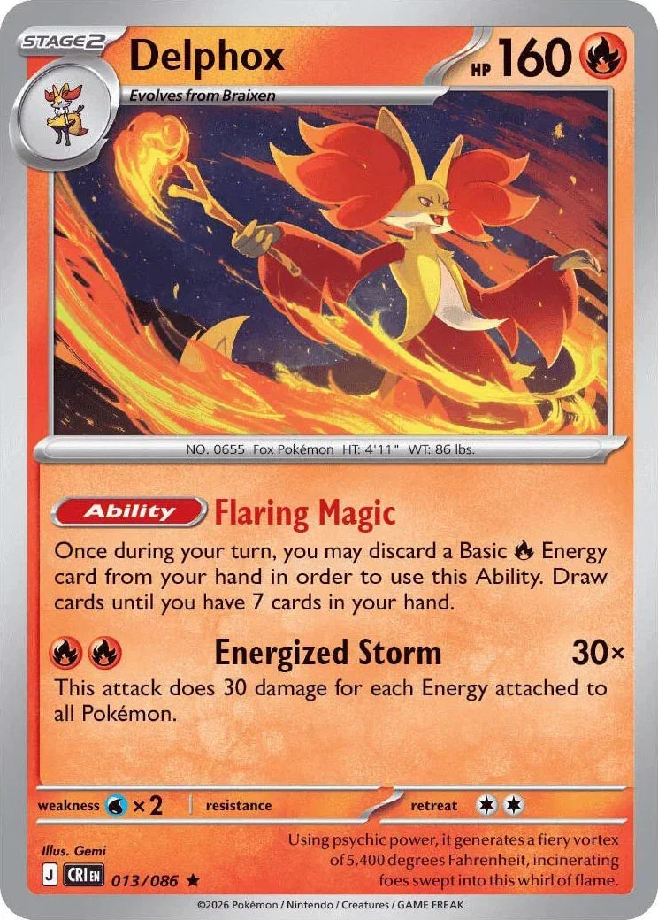 013/086 Delphox - Rare Reverse Holo