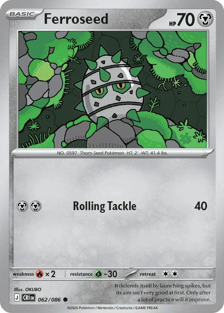 062/086 Ferroseed - Common Reverse Holo
