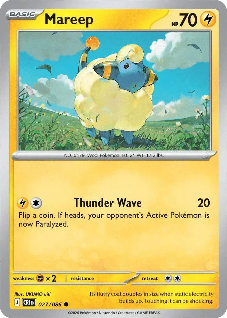 027/086 Mareep - Common Reverse Holo
