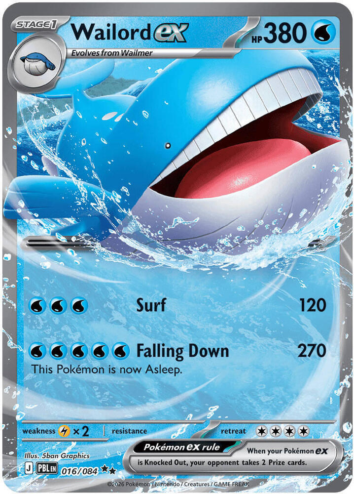 016/084 Wailord ex - Double Rare