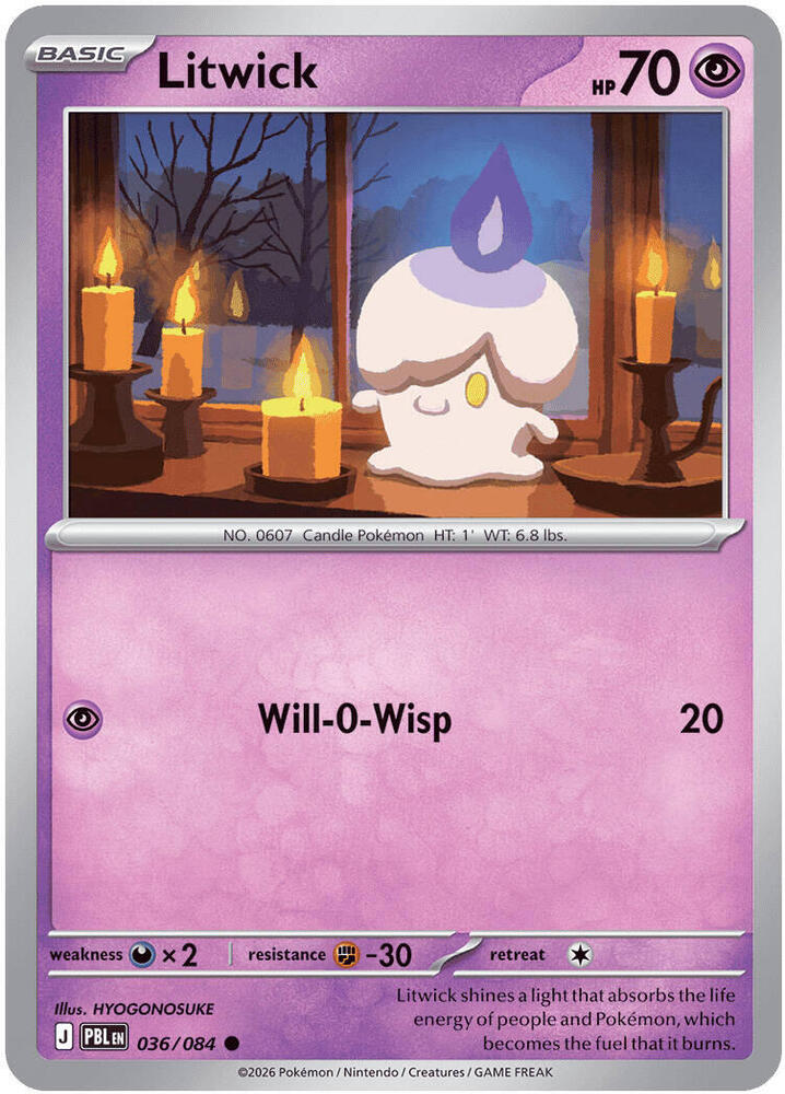 036/084 Litwick - Common Reverse Holo