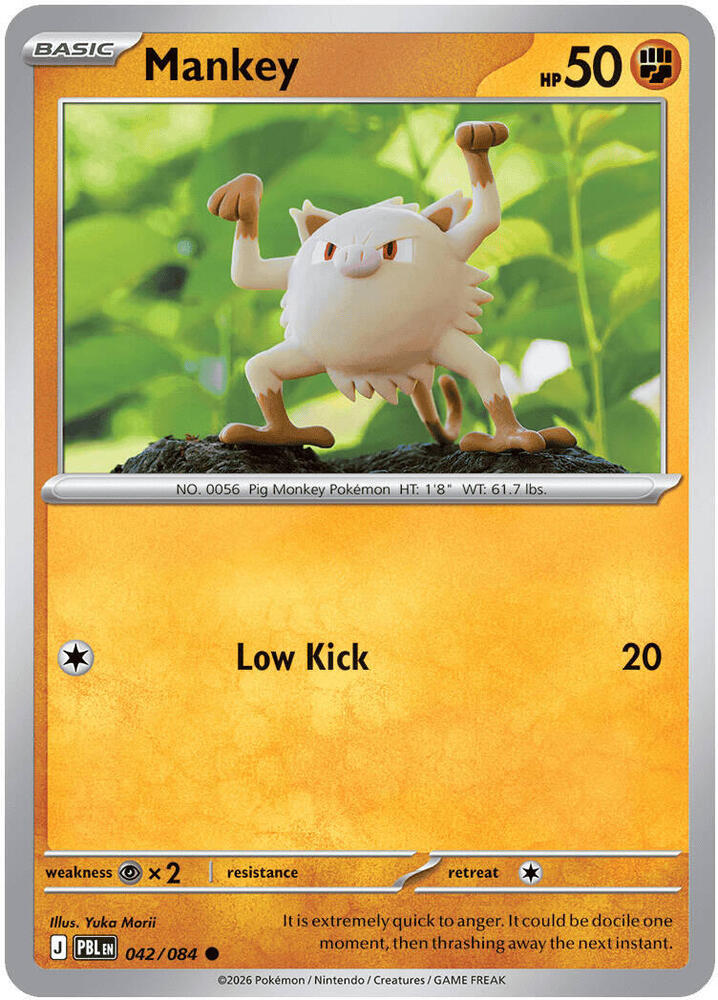042/084 Mankey - Common Reverse Holo