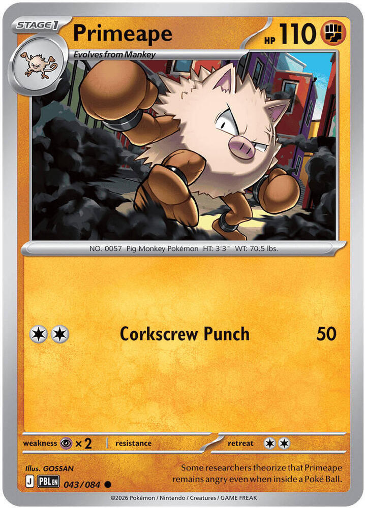 043/084 Primeape - Common Reverse Holo