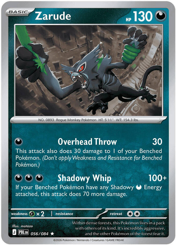 056/084 Zarude - Rare Reverse Holo