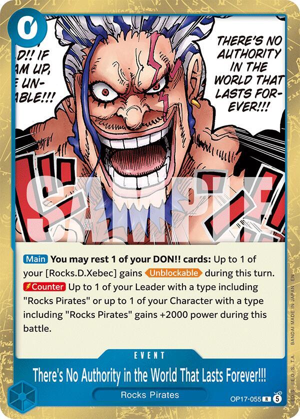 There's No Authority in the World That Lasts Forever!!! (OP17-055) Rare (OP-17: The World's Strongest Warriors) Japanese