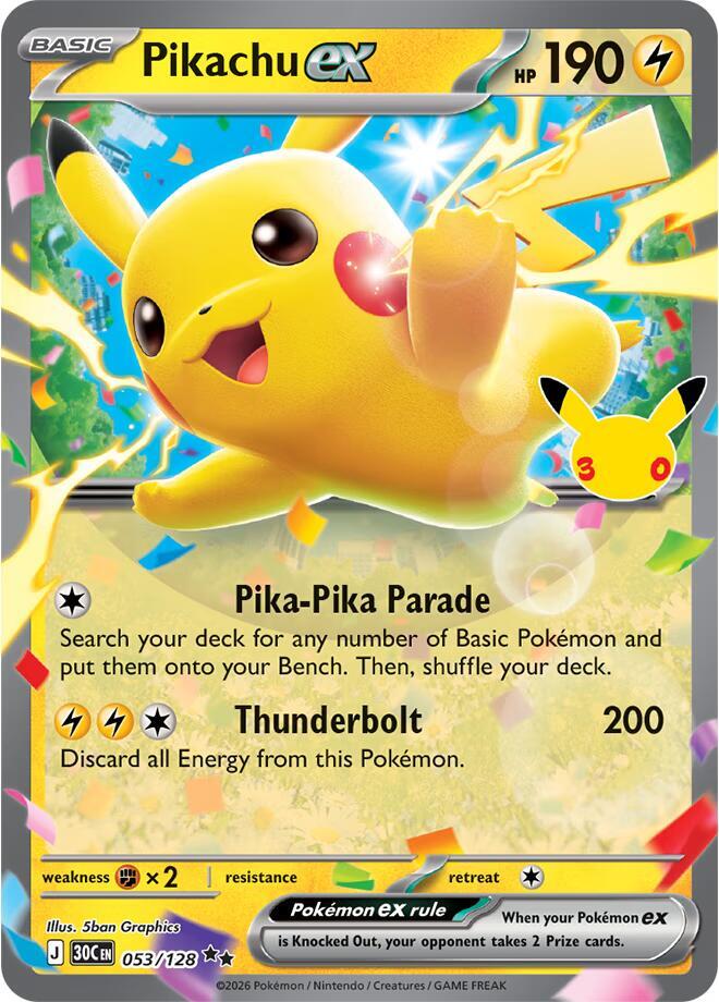 053/128 Pikachu ex - Double Rare