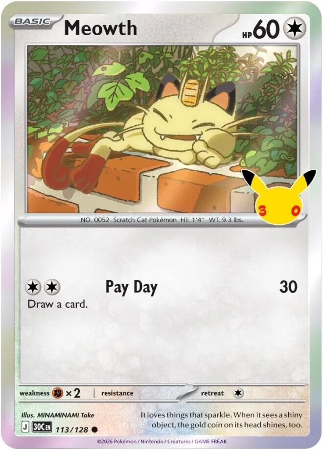 113/128 Meowth - Common