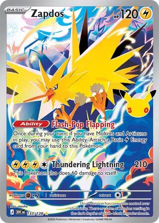 133/128 Zapdos - Illustration Rare