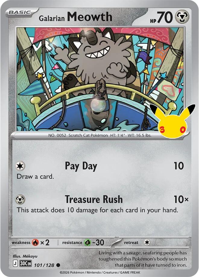 101/128 Galarian Meowth - Common