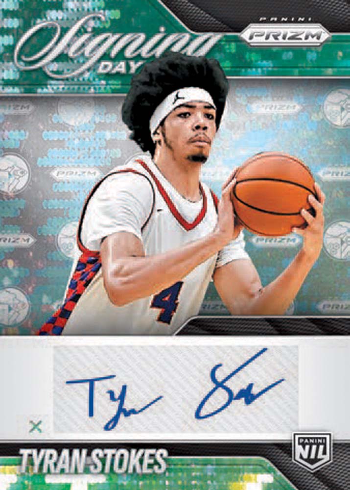 Panini Prizm Basketball 2025-26 Signing Day autograph card Tyran Stokes Green Pulsar parallel