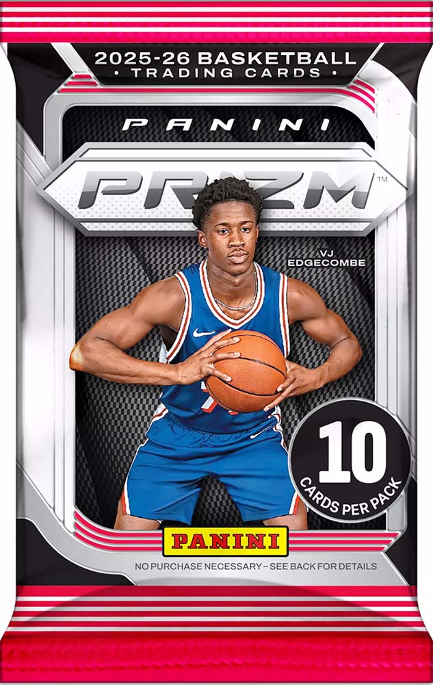 Panini Prizm Basketball 2025-26 pack with VJ Edgecombe, 10 cards per pack