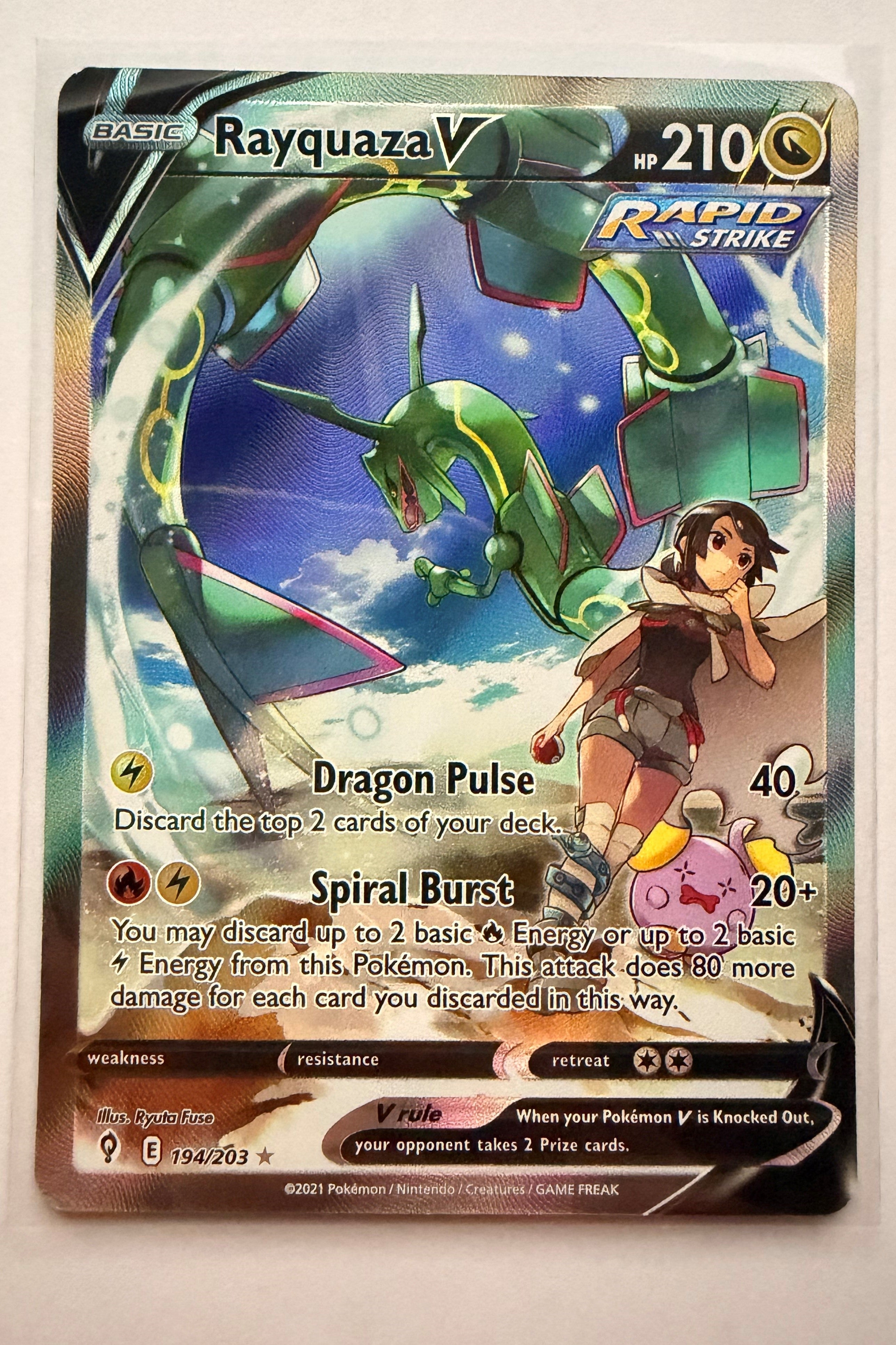 Rayquaza V 194/203 Alternate Rare Evolving Skies NM