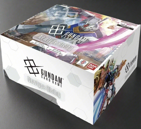 Gundam card game box with character images on a white background