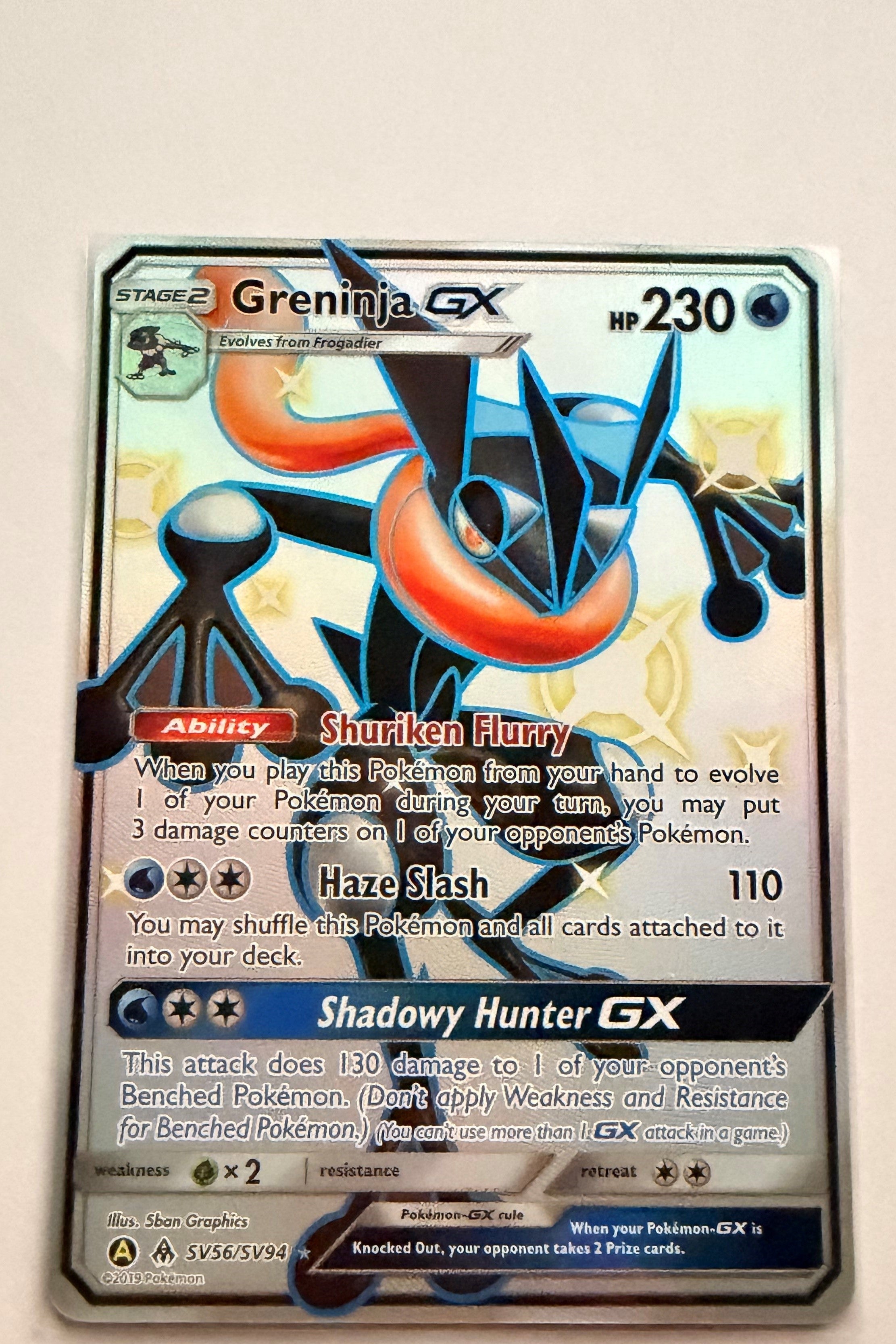Greninja GX SV56/94 Rare Shiny GX Hidden Fates NM
