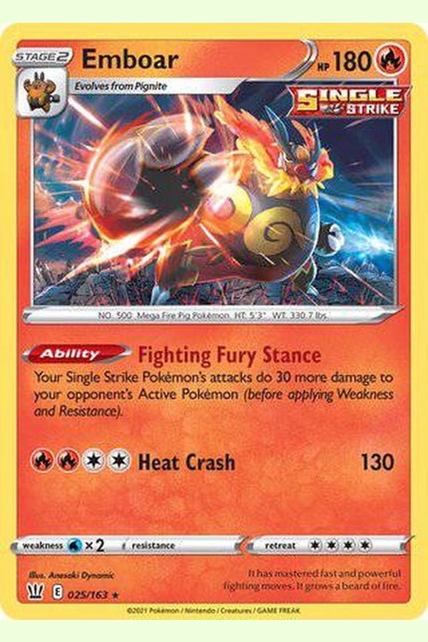 025/163 Emboar - Rare Holo - Collectible Madness
