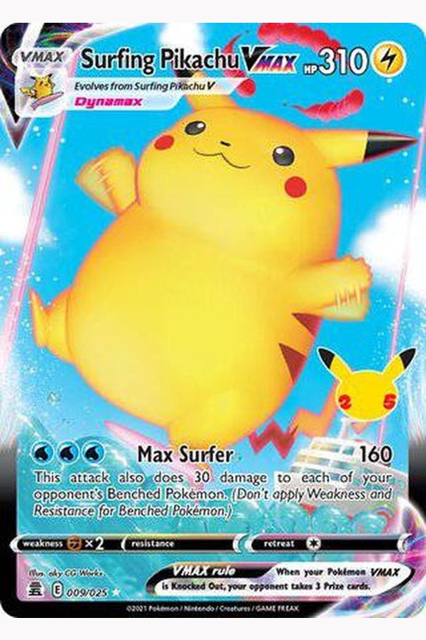 009/025 Surfing Pikachu VMAX - Rare Holo - Collectible Madness