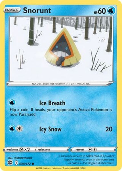 034/172 Snorunt - Common Reverse Holo - Collectible Madness