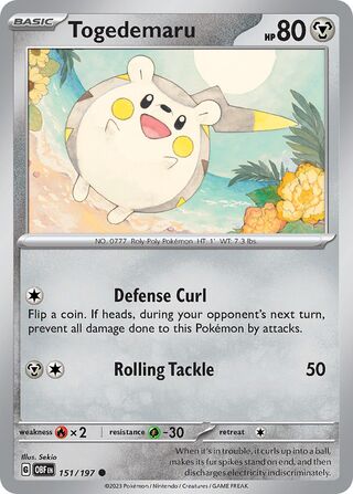 151/197 Togedemaru - Common Reverse Holo