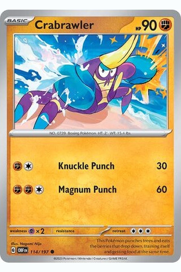 114/197 Crabrawler - Common Reverse Holo