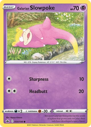 054/198 Galarian Slowpoke - Common - Collectible Madness