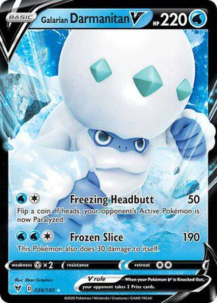 036/185 Galarian Darmanitan V - Rare Holo V - Collectible Madness