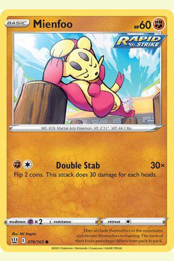 076/163 Mienfoo - Common - Collectible Madness