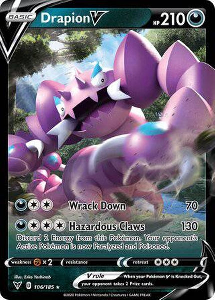 106/185 Drapion V - Rare Holo V - Collectible Madness