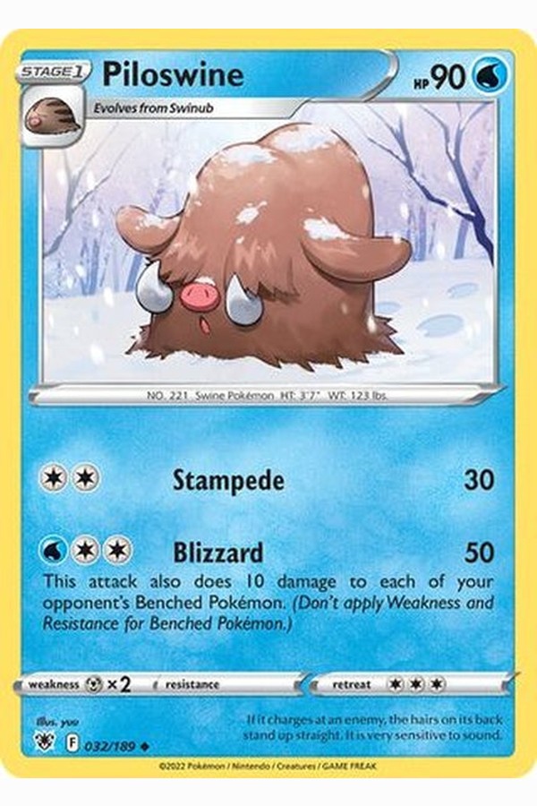 032/189 Piloswine - Uncommon Reverse Holo - Collectible Madness