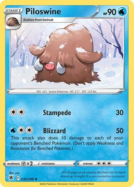 032/189 Piloswine - Uncommon Reverse Holo - Collectible Madness