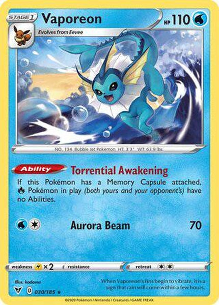 030/185 Vaporeon - Rare - Collectible Madness