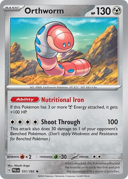 151/193 Orthworm - Rare Reverse Holo