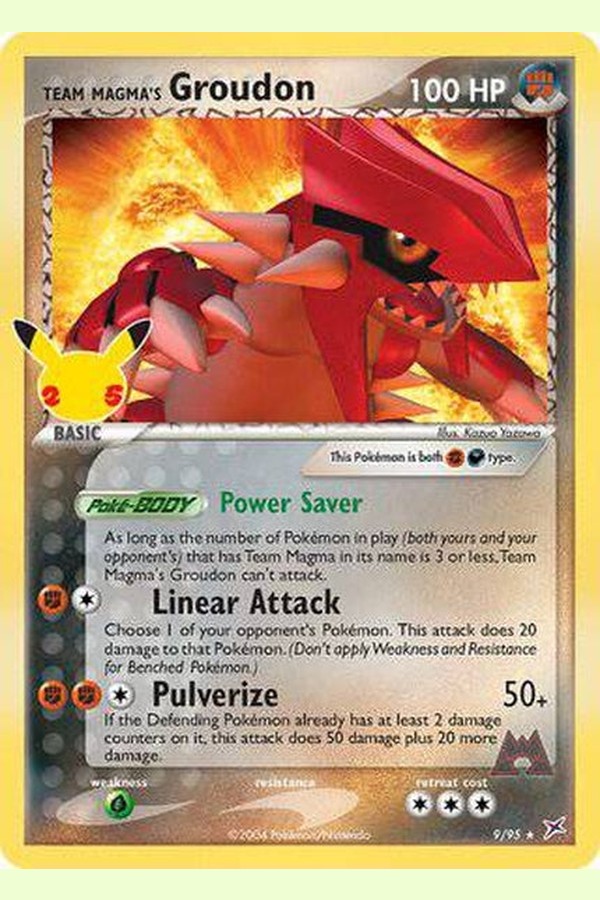 09/95 Team Magma's Groudon - Rare Holo - Collectible Madness