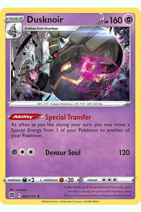062/172 Dusknoir - Rare Holo Reverse Holo - Collectible Madness