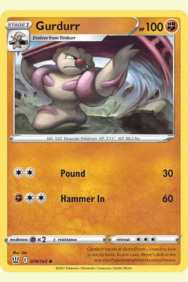 074/163 Gurdurr - Uncommon - Collectible Madness
