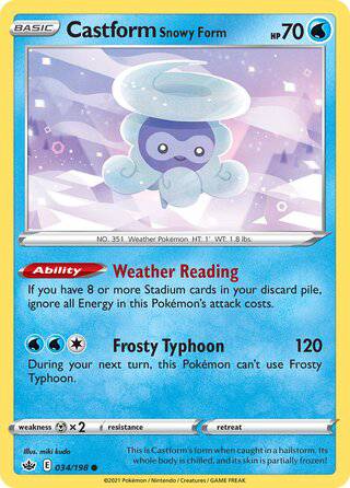 034/198 Castform Snowy Form - Common - Collectible Madness