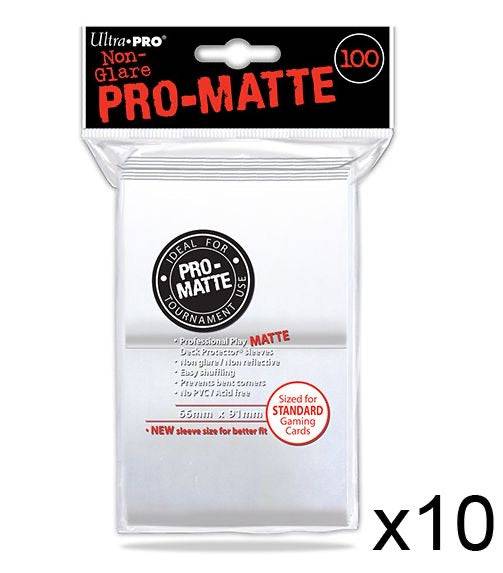 ULTRA PRO - Non-Glare - Pro Matte Standard Deck Protector - White 100 ct - Collectible Madness
