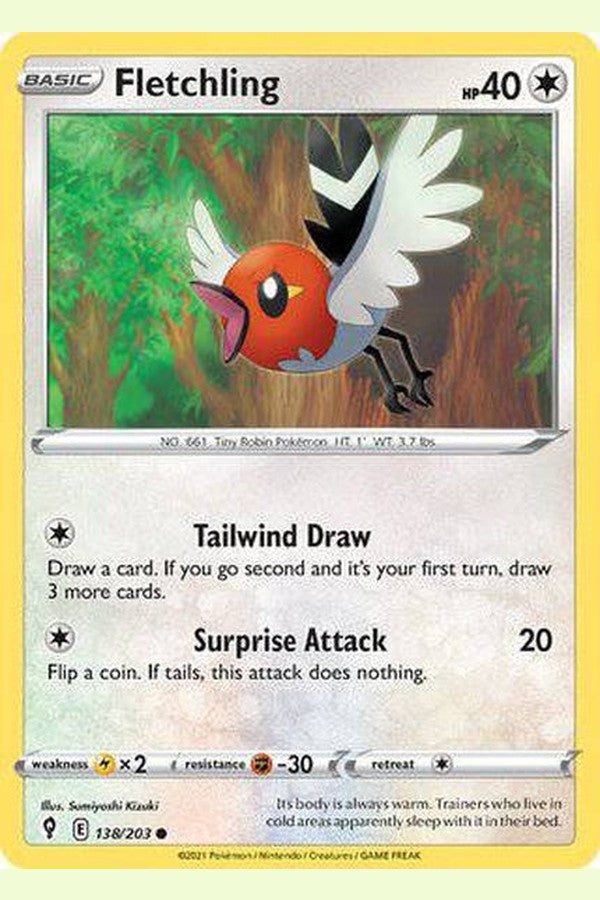 138/203 Fletchling - Common - Collectible Madness