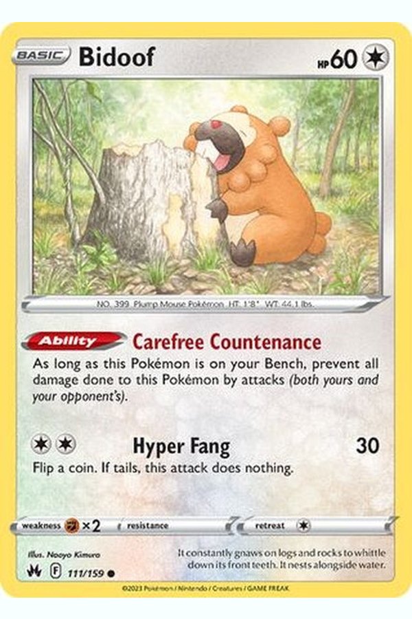 111/159 Bidoof - Common Reverse Holo