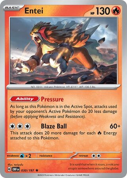 030/197 Entei - Rare Holo