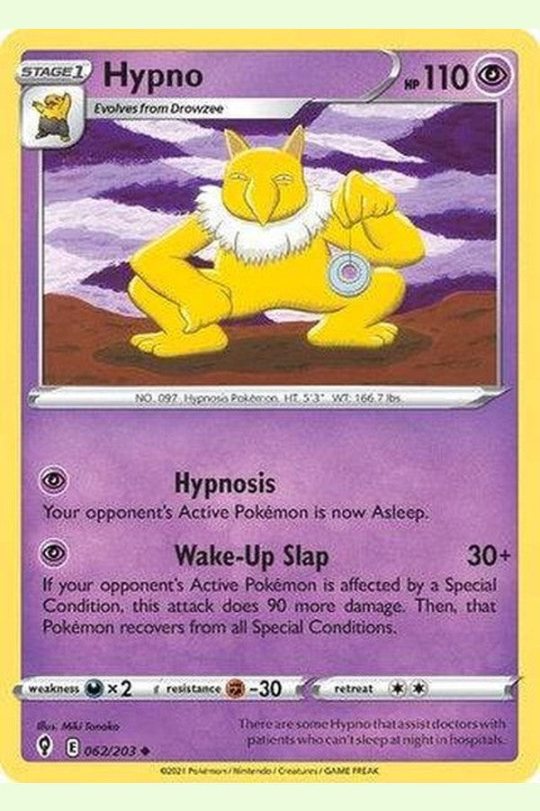 062/203 Hypno - Uncommon Reverse Holo - Collectible Madness