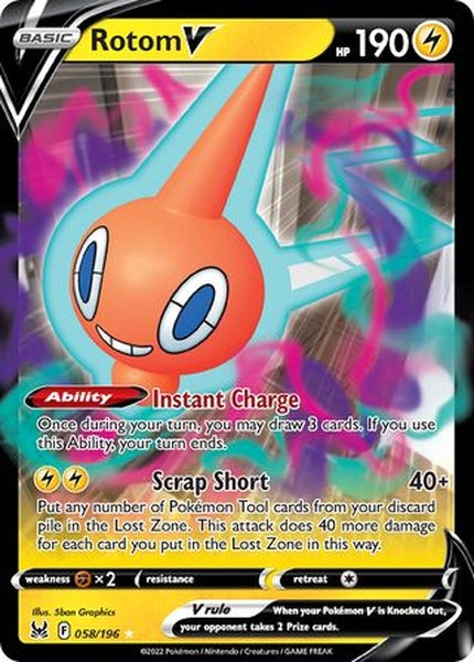 058/196 Rotom V - Holo Rare V