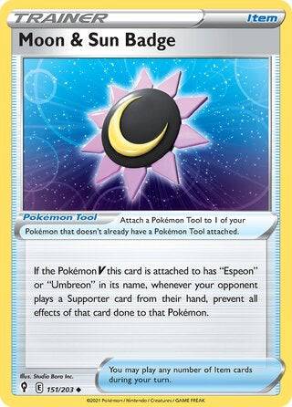 151/203 Moon & Sun Badge - Uncommon Reverse Holo - Collectible Madness