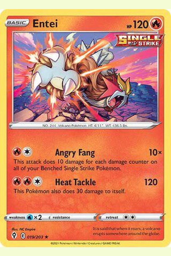 019/203 Entei - Rare Holo - Collectible Madness