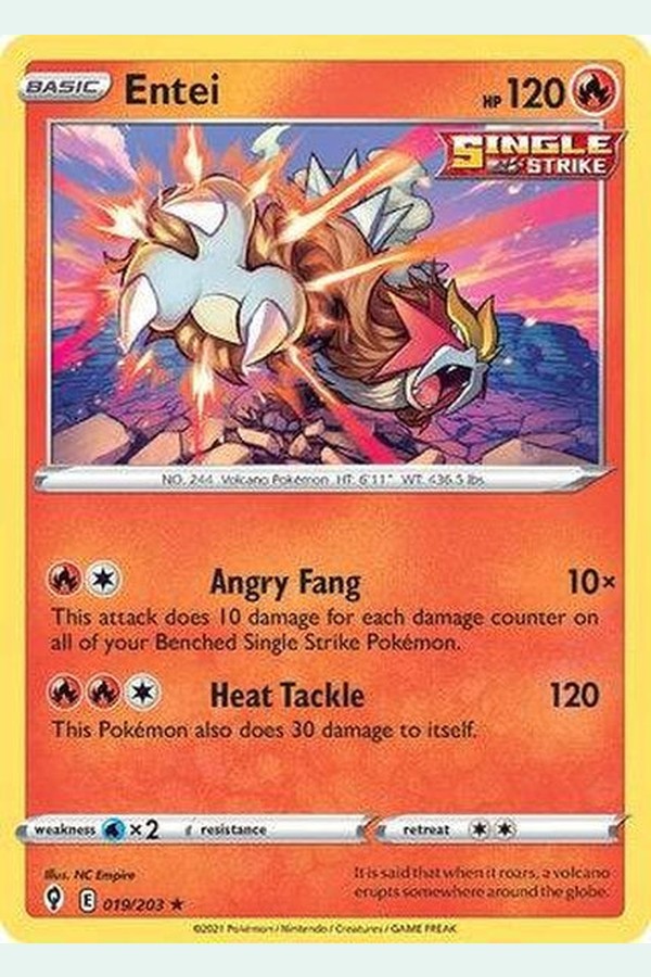019/203 Entei - Rare Holo Reverse - Collectible Madness