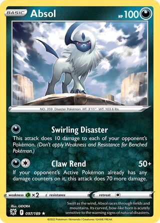 097/189 Absol - Rare Holo - Collectible Madness