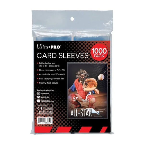 ULTRA PRO - Soft Card Sleeves 1000 pk - Suits Cards 2.5" x 3.5" - Collectible Madness